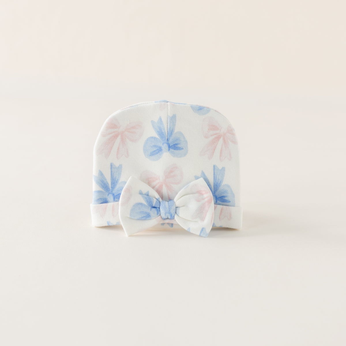 Babymütze gestreift rosa blau Schleife Schleife