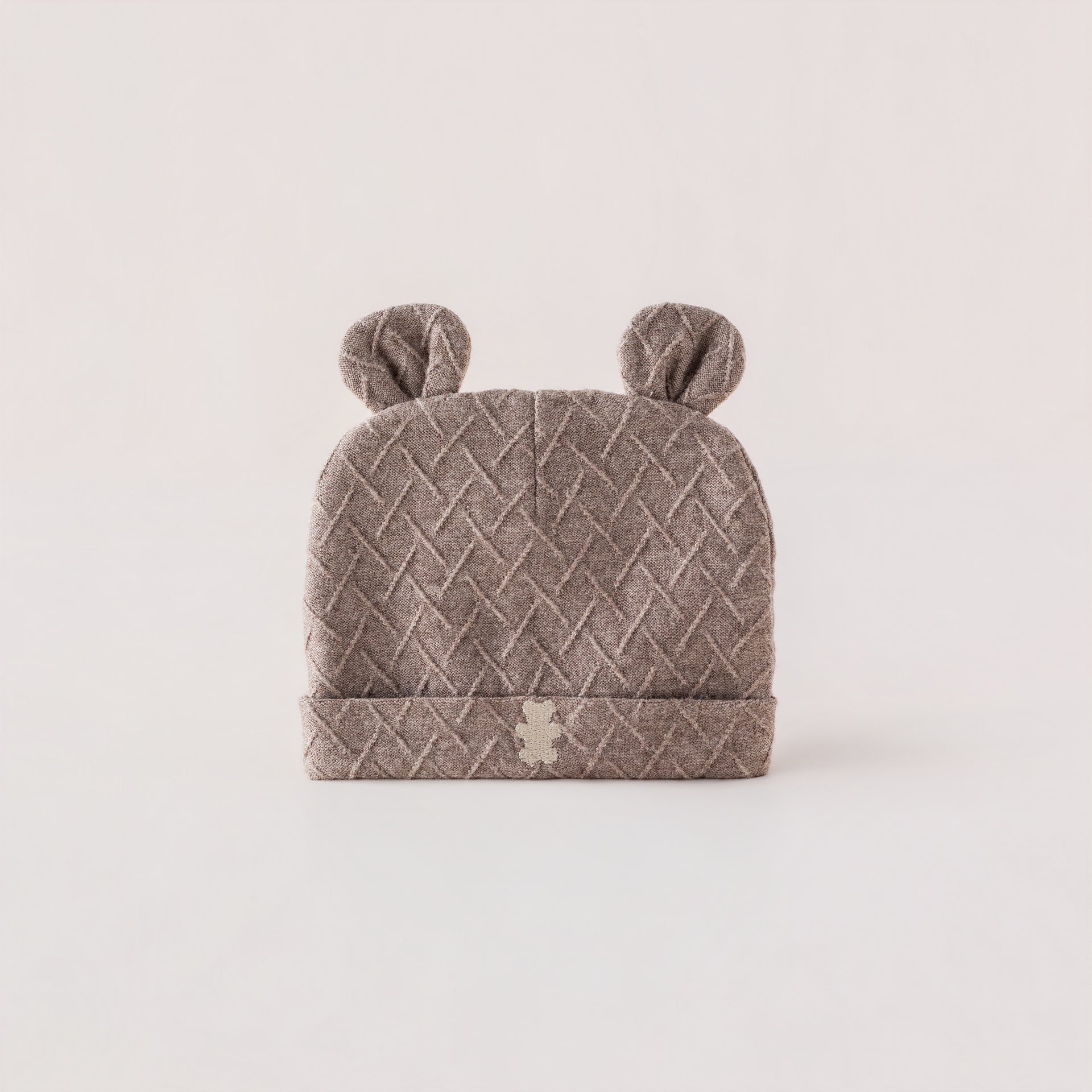 baby hat beige bow