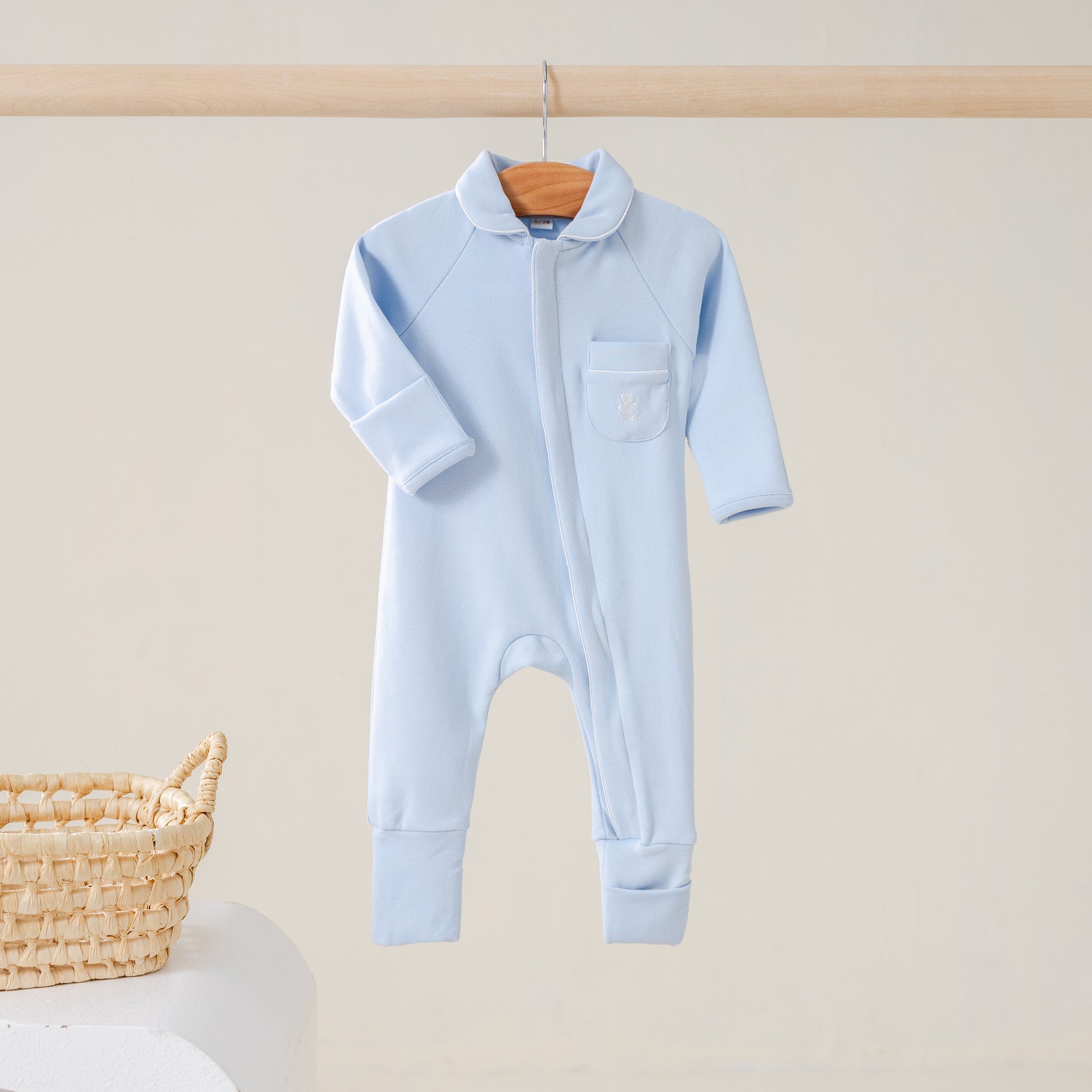 Babypakje rits blauw