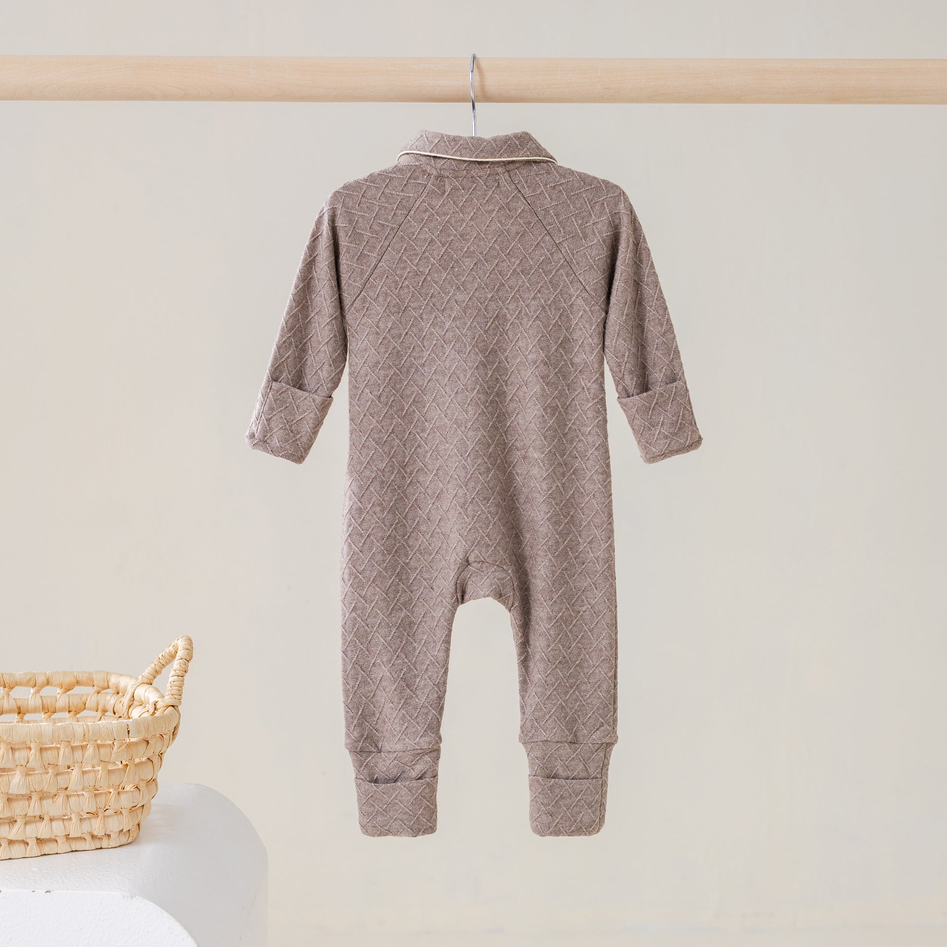 Babypakje rits taupe teddy