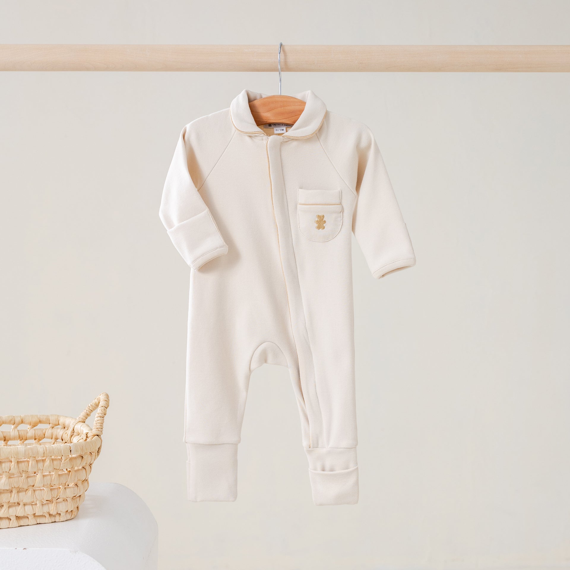 Babypakje rits beige