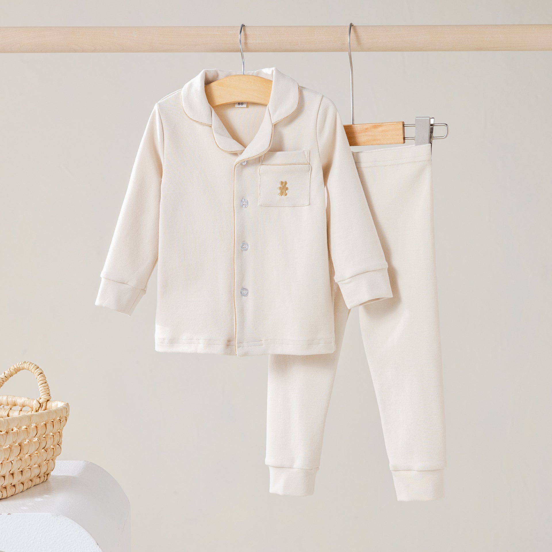 Children's beige unisex pajamas