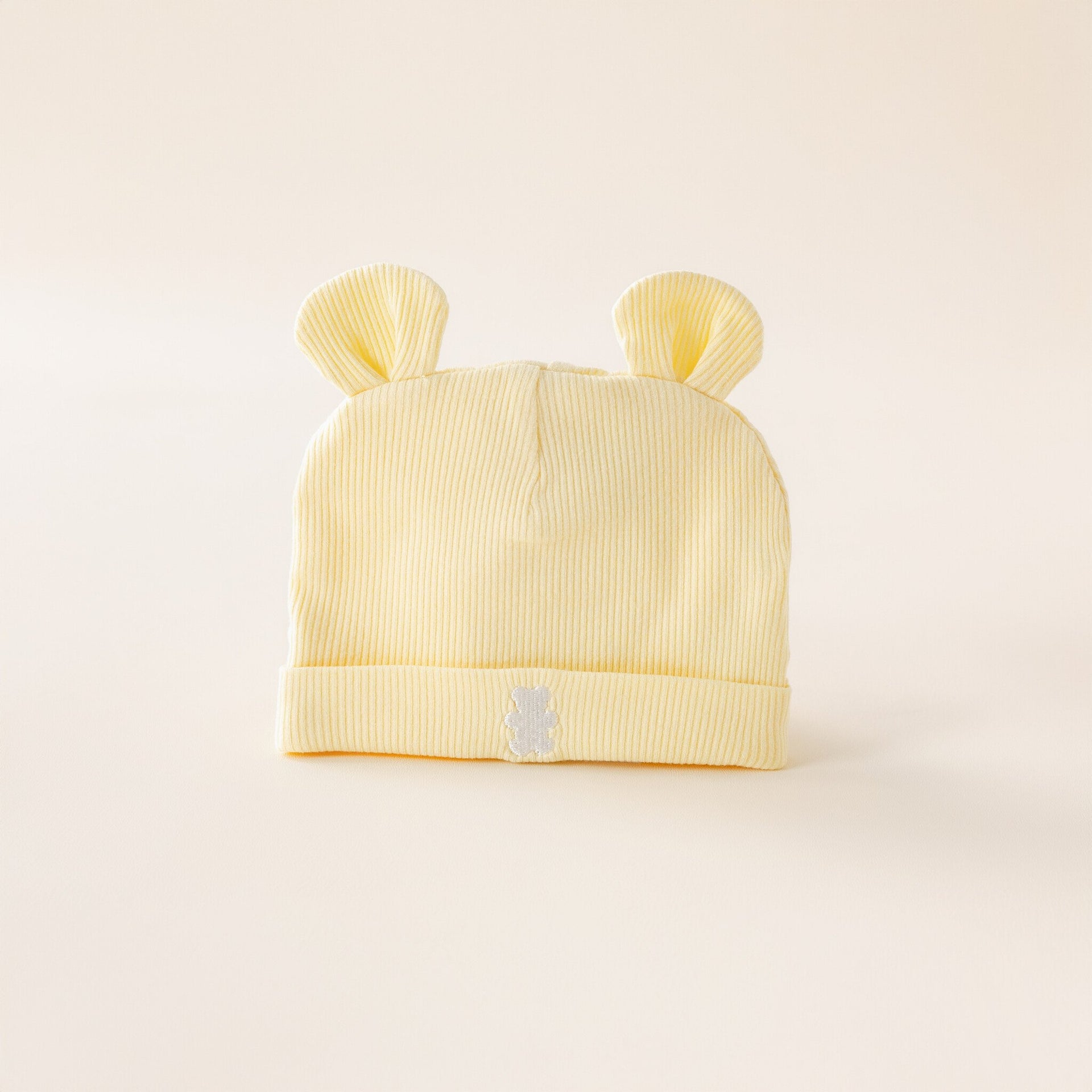 Baby hat butter yellow bear