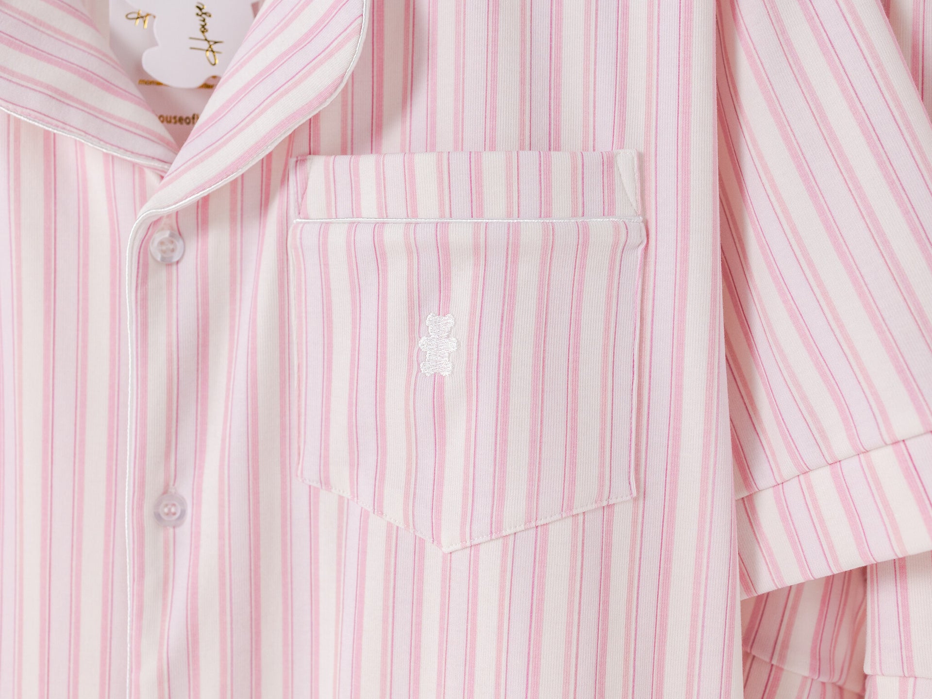 Women's Pink Stripe Short Summer Pyjamas