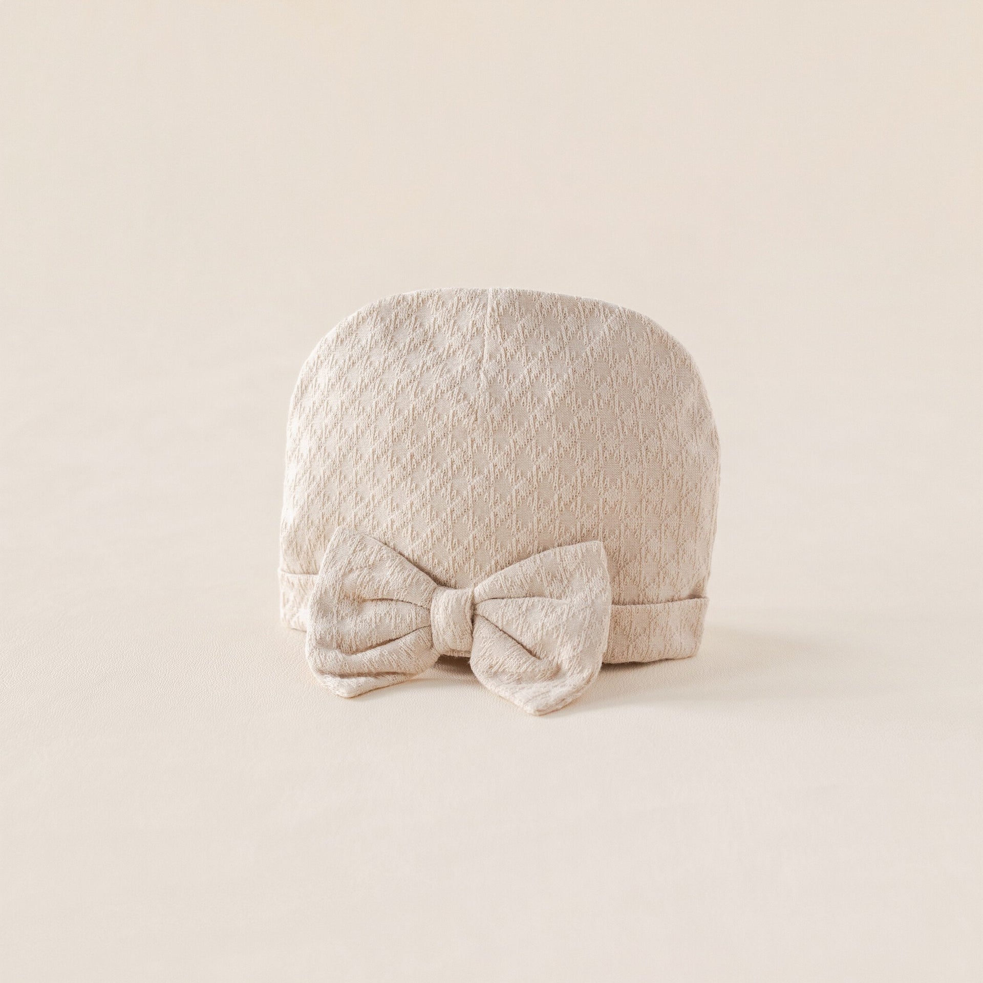 Baby Hat Beige Bow Summer