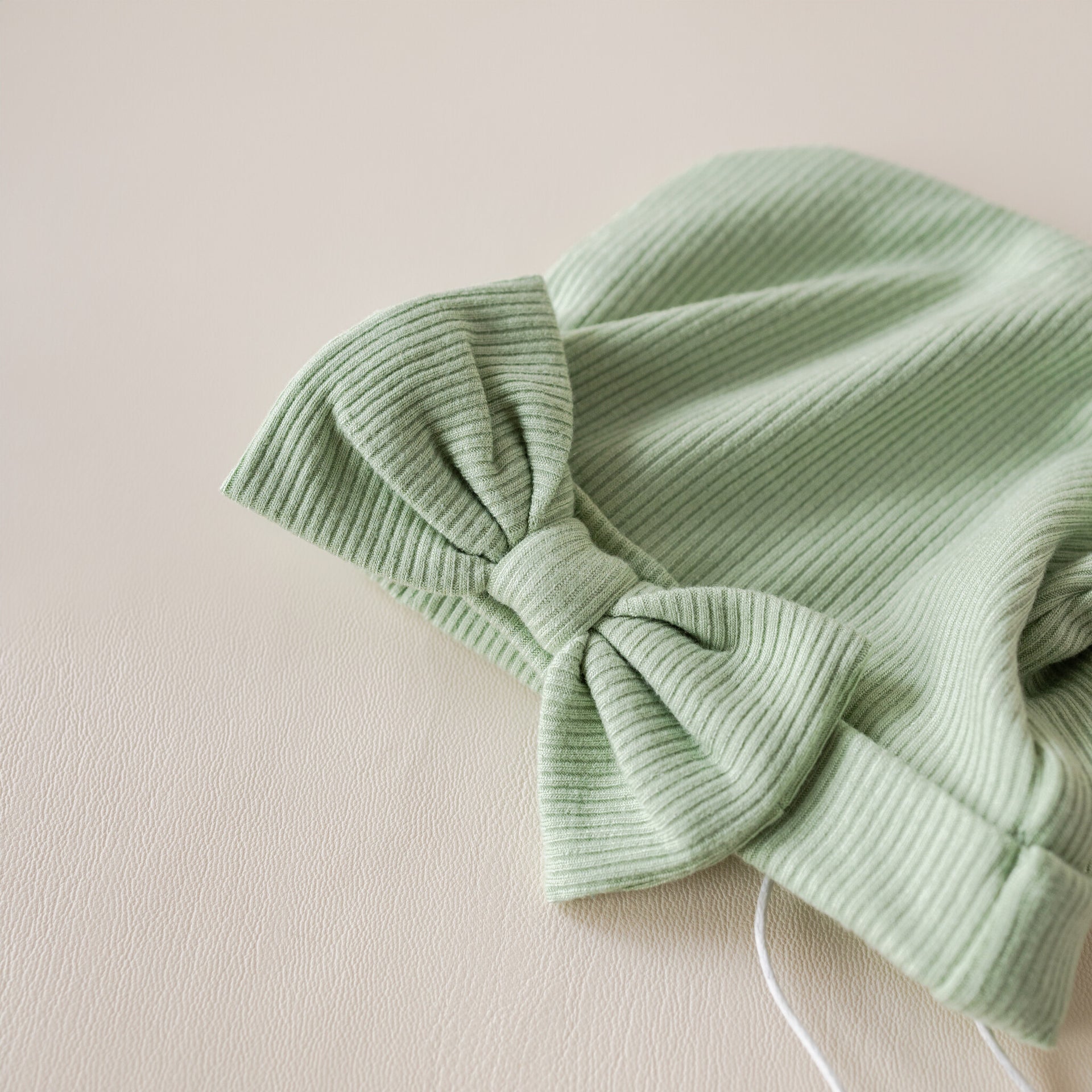 Baby hat matcha green bow