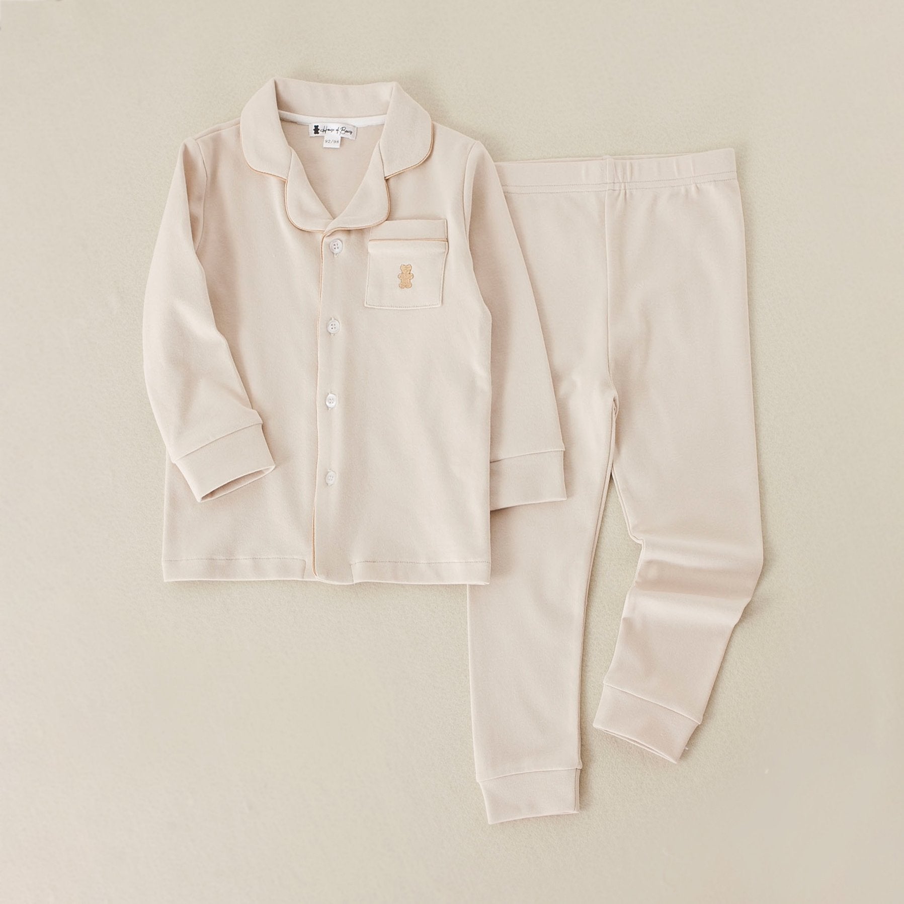 Children's beige unisex pajamas