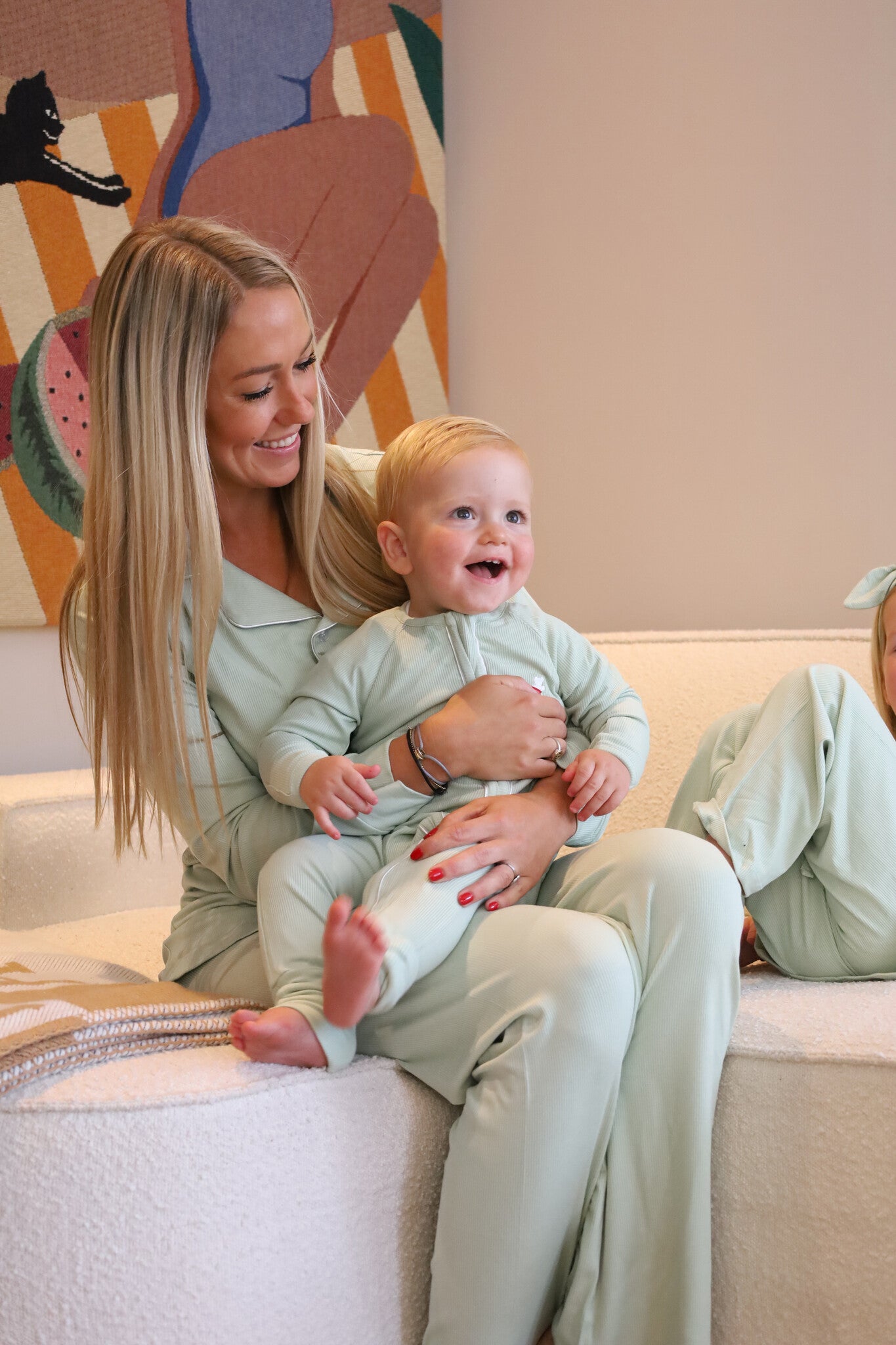 Babygrow zipper matcha green