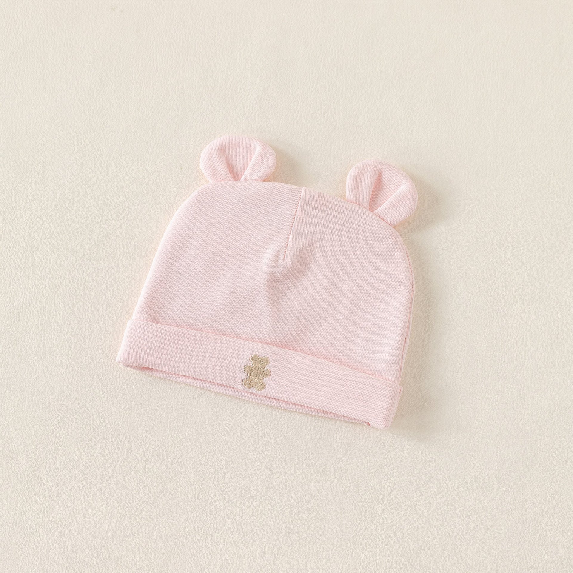Baby hat summer pink bear