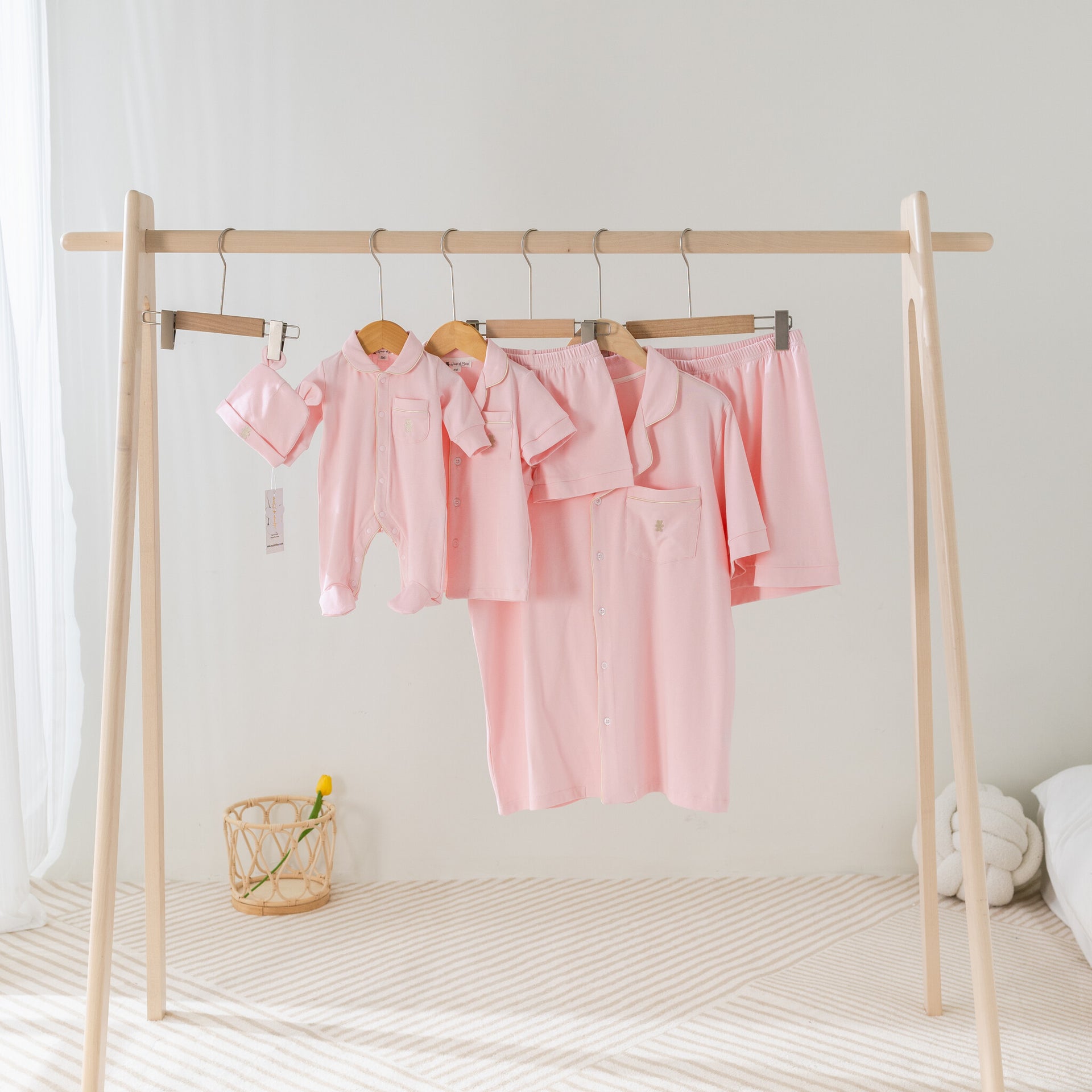 Pink women's summer pajamas