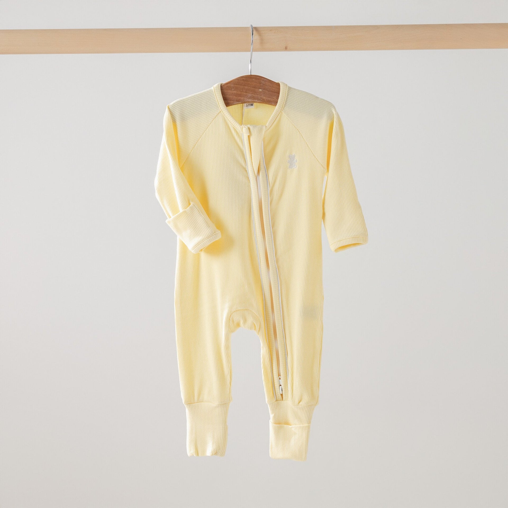 Baby romper zipper butter yellow