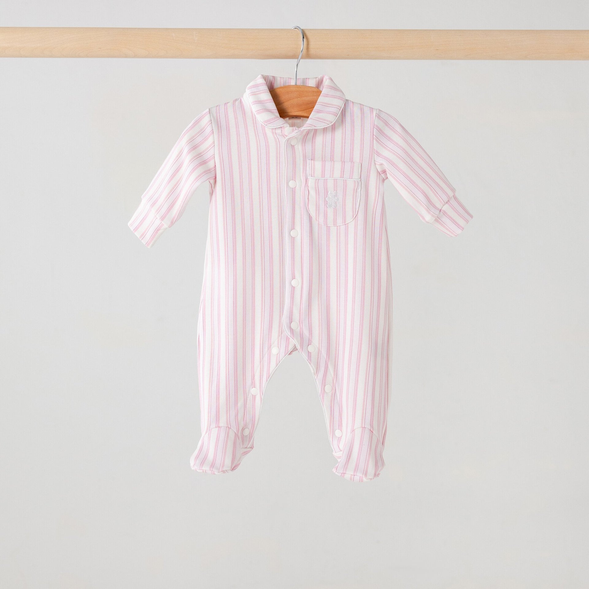 Baby romper pink stripe summer
