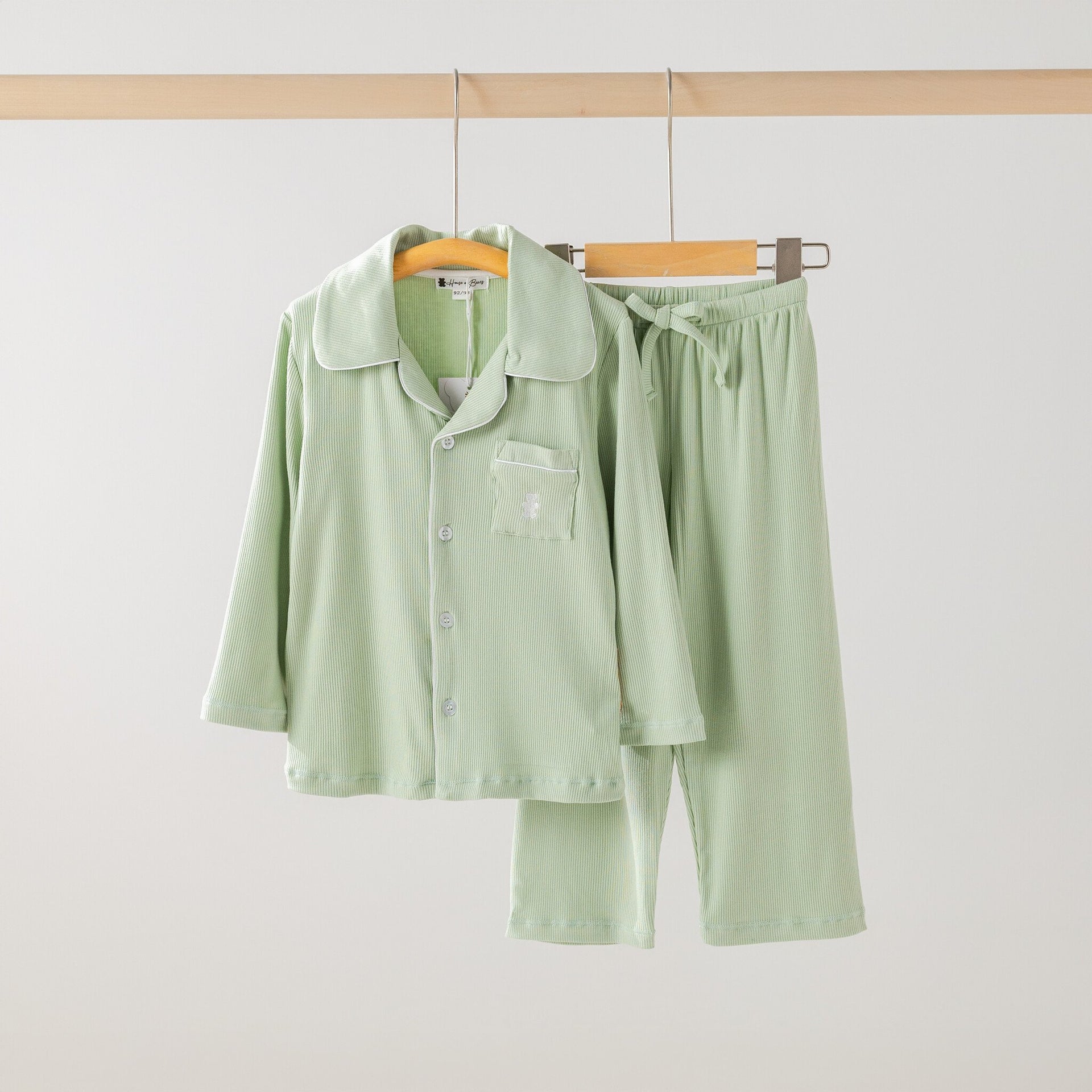 Kinder pyjama matcha green