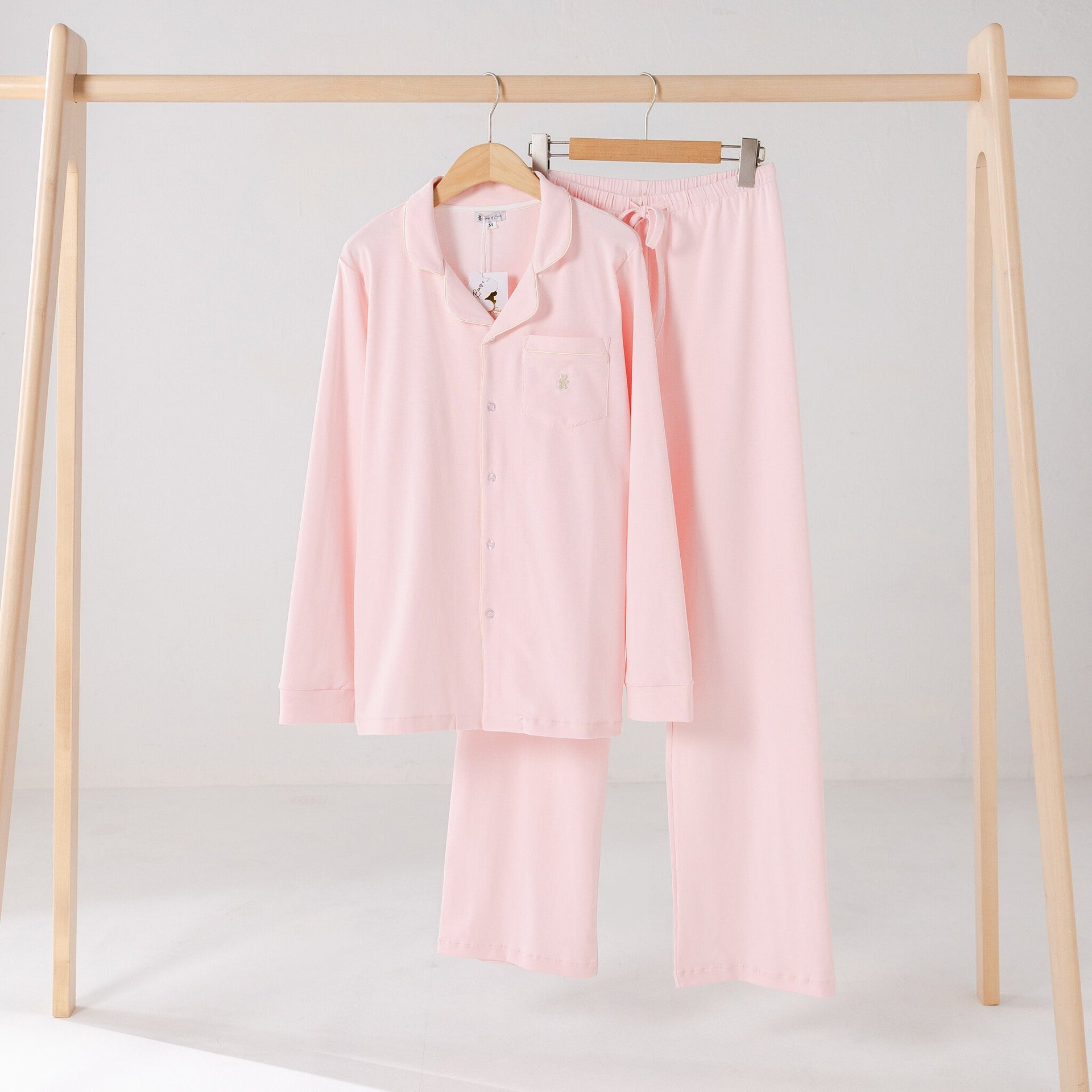 Summer pyjamas pink long women's