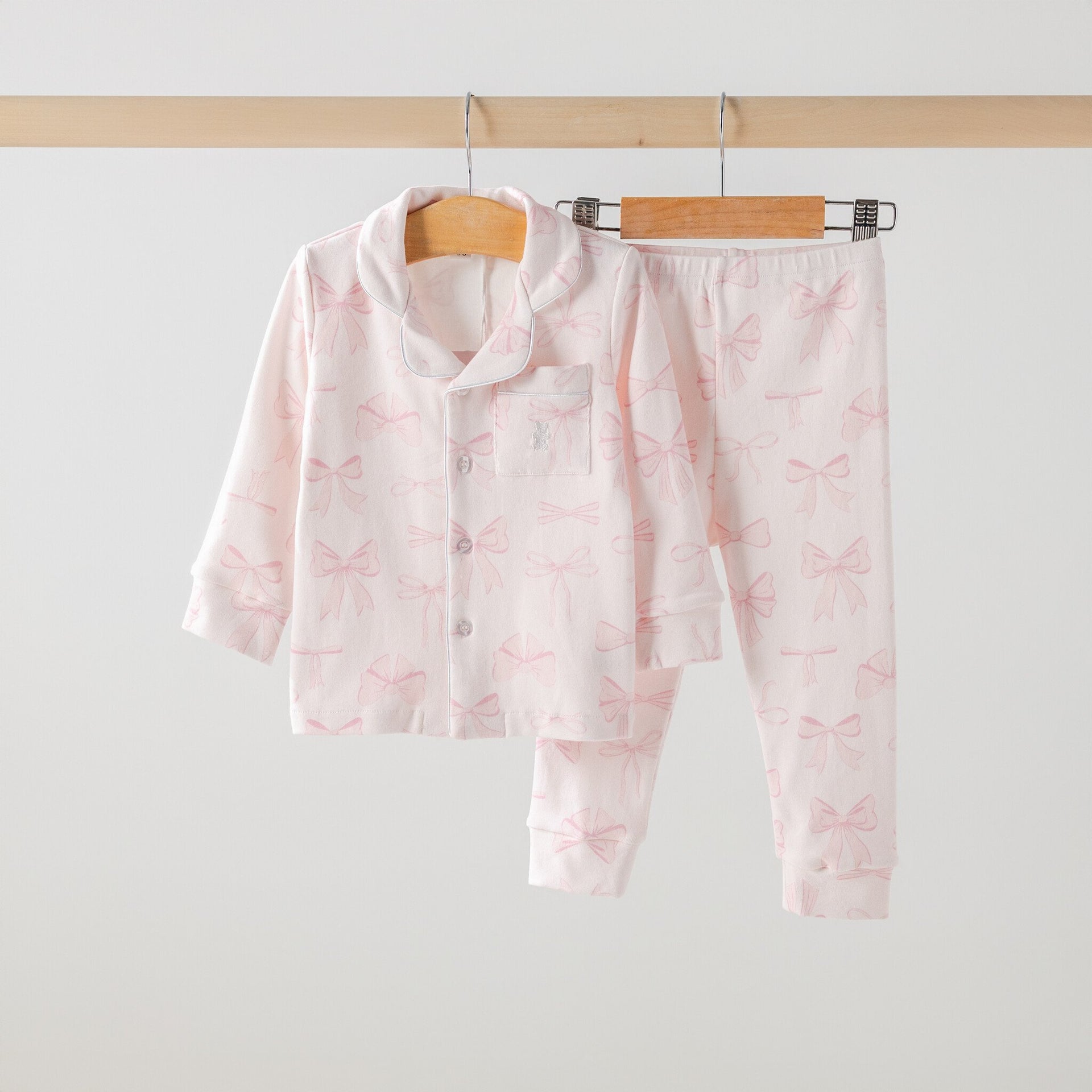 Kids' pink bow pajamas