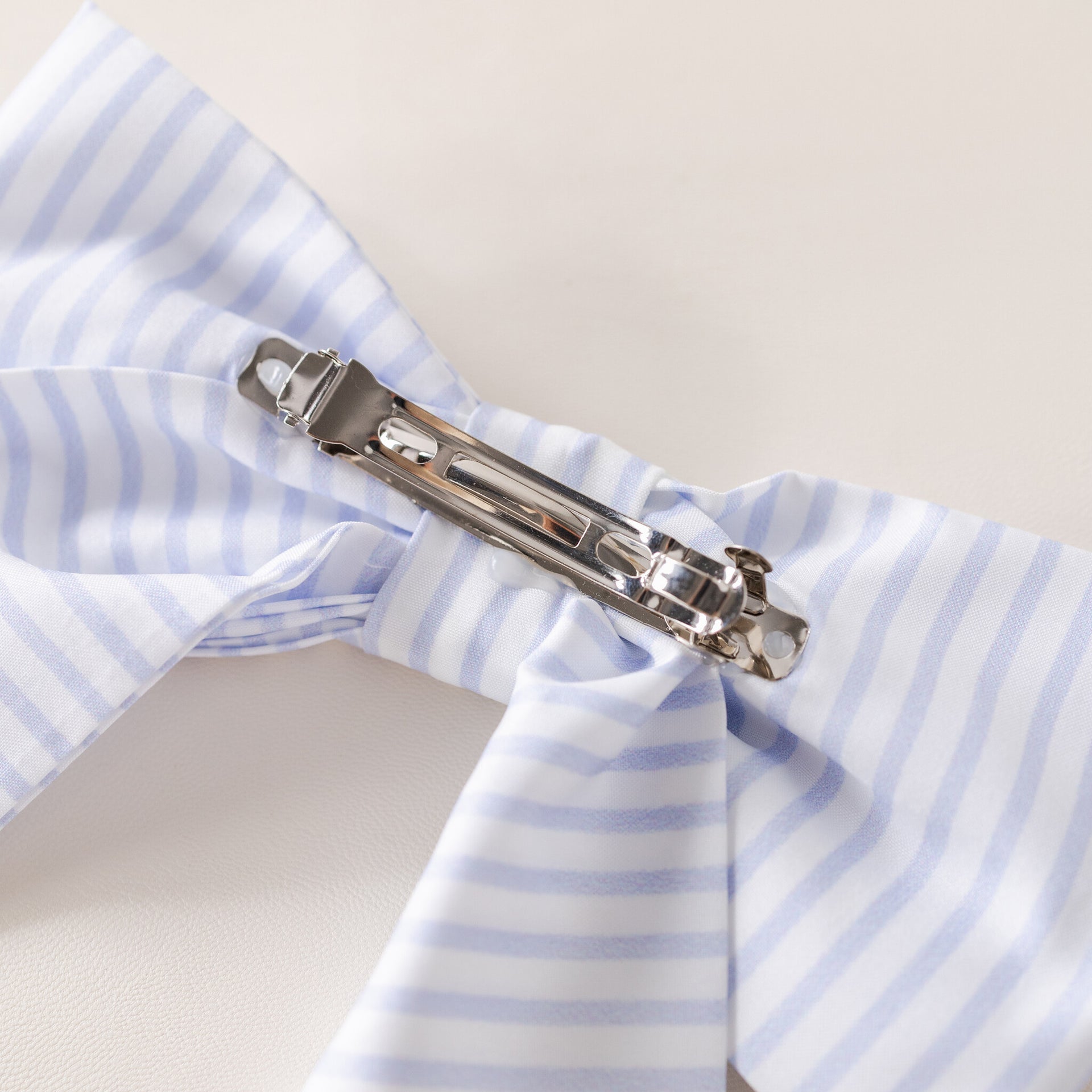 lila stripe big hairclip bow