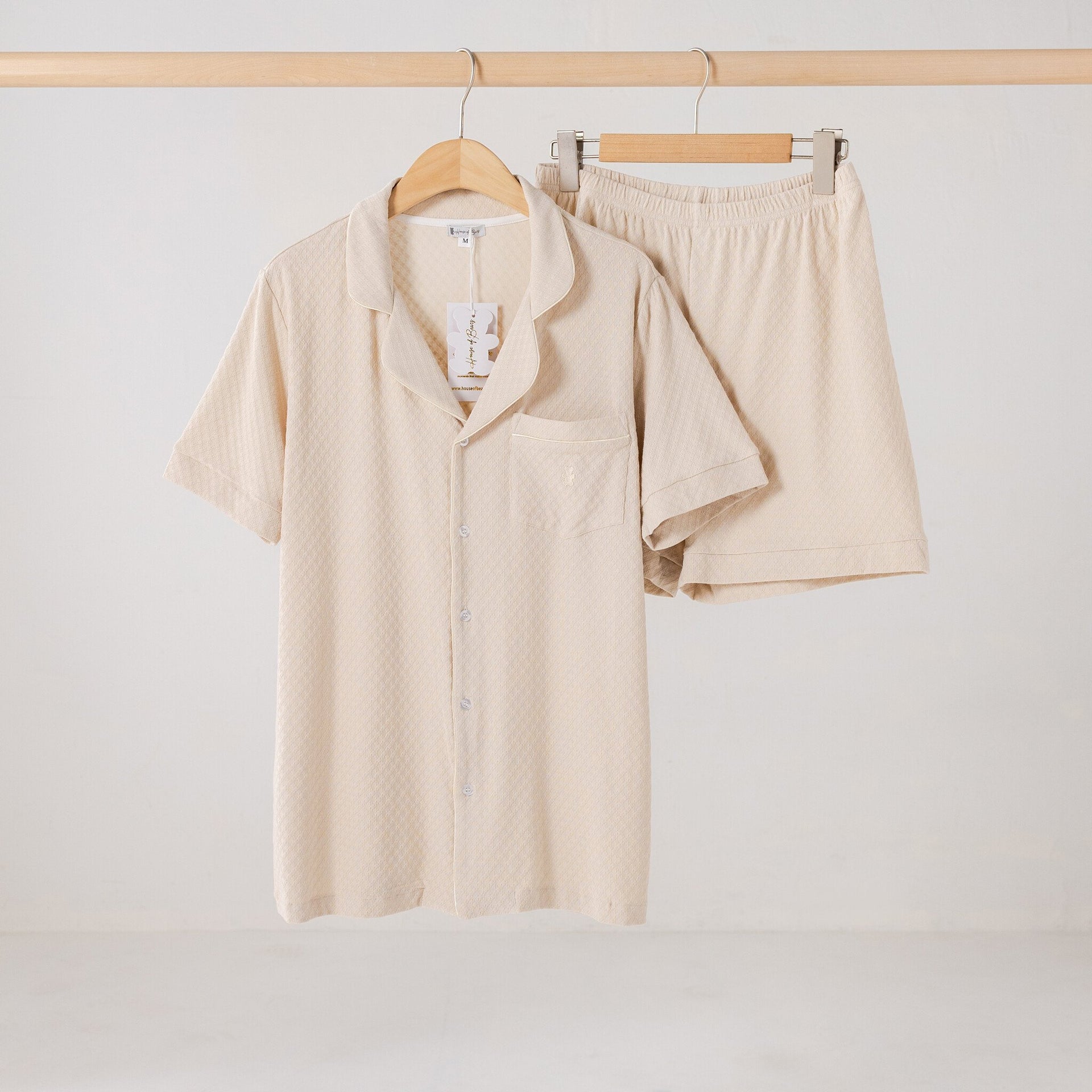Women's short beige summer pajamas