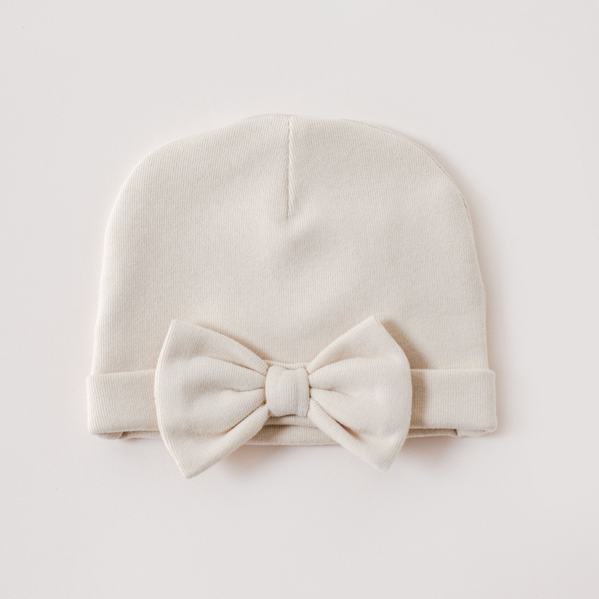 baby hat beige bow